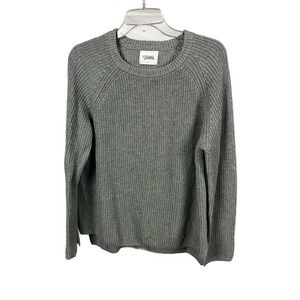 Stitches Stripes Women's Gray Knit Sweater Crew Neck Long Sleeve Casual Soft- S